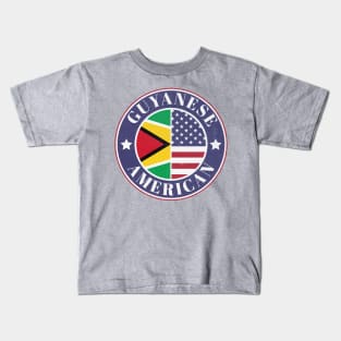 Proud Guyanese-American Badge - Guyana Flag Kids T-Shirt